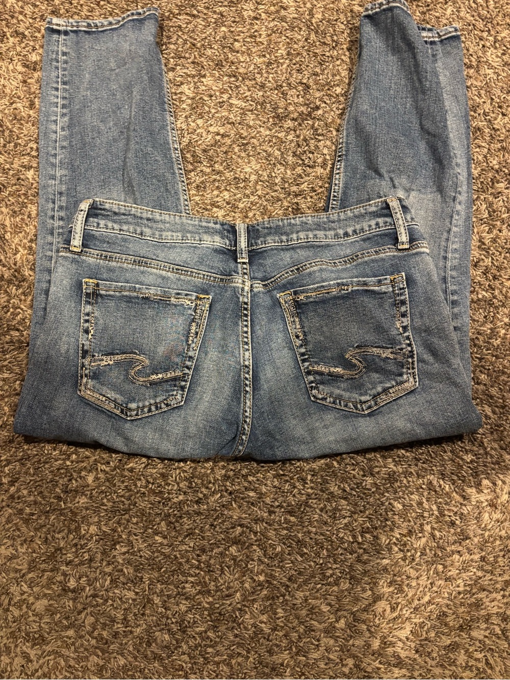 Women’s Silver Boyfriend Capris Jeans